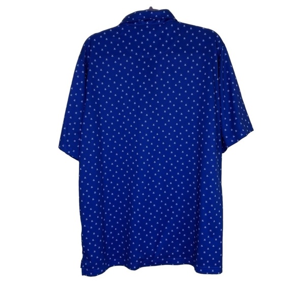 Donald Ross All Over Golf Print Performance Polo Shirt Navy Club Embroidery Sz L - Picture 9 of 16
